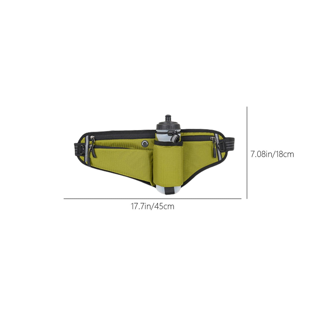 Running Belt for Women & Men with Water Bottle Holder,17.7x7inch Waterproof Running Waist Packs,Multi Functional Running Gear Accessories,Suitable for Marathons and Outdoor Running(Green)