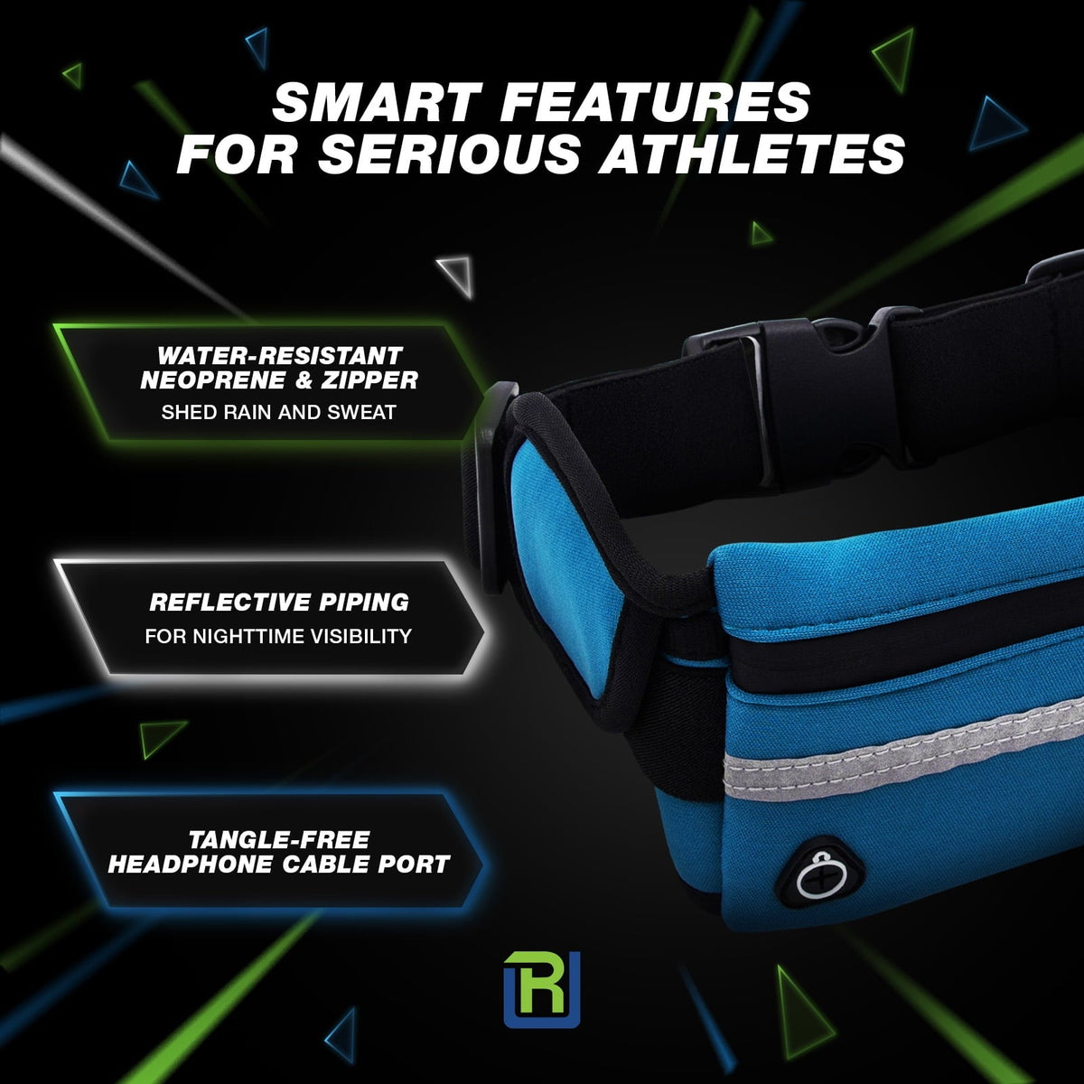 RunUnited Waist Pack for Running, Hiking & Gym - Waterproof Running Accessory w/ Phone Holder & Reflective Stripe, Color: Yellow