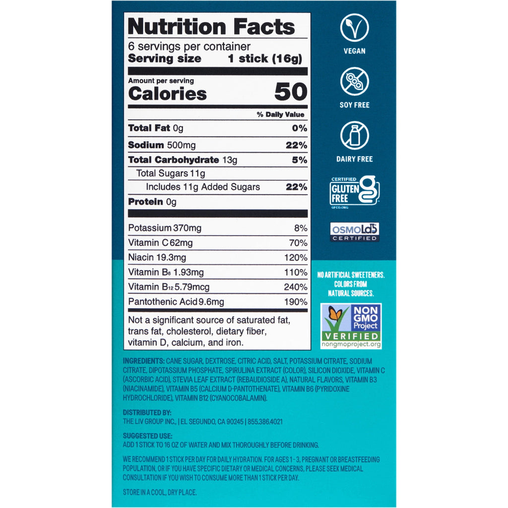 Liquid I.V.® Arctic Raspberry Hydration Multiplier® Powdered Electrolyte Drink Mix, 6 Count Packets