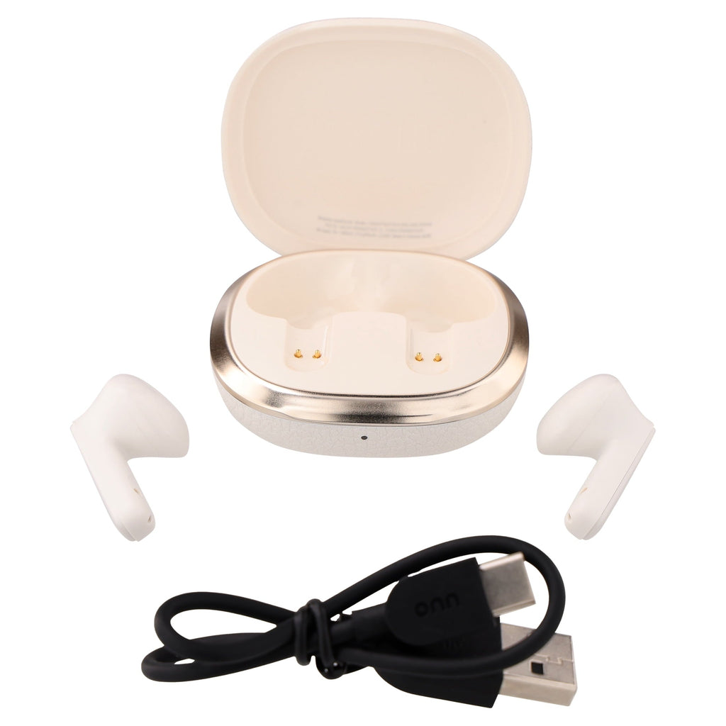 onn Hushbyte Wireless Earbuds, White