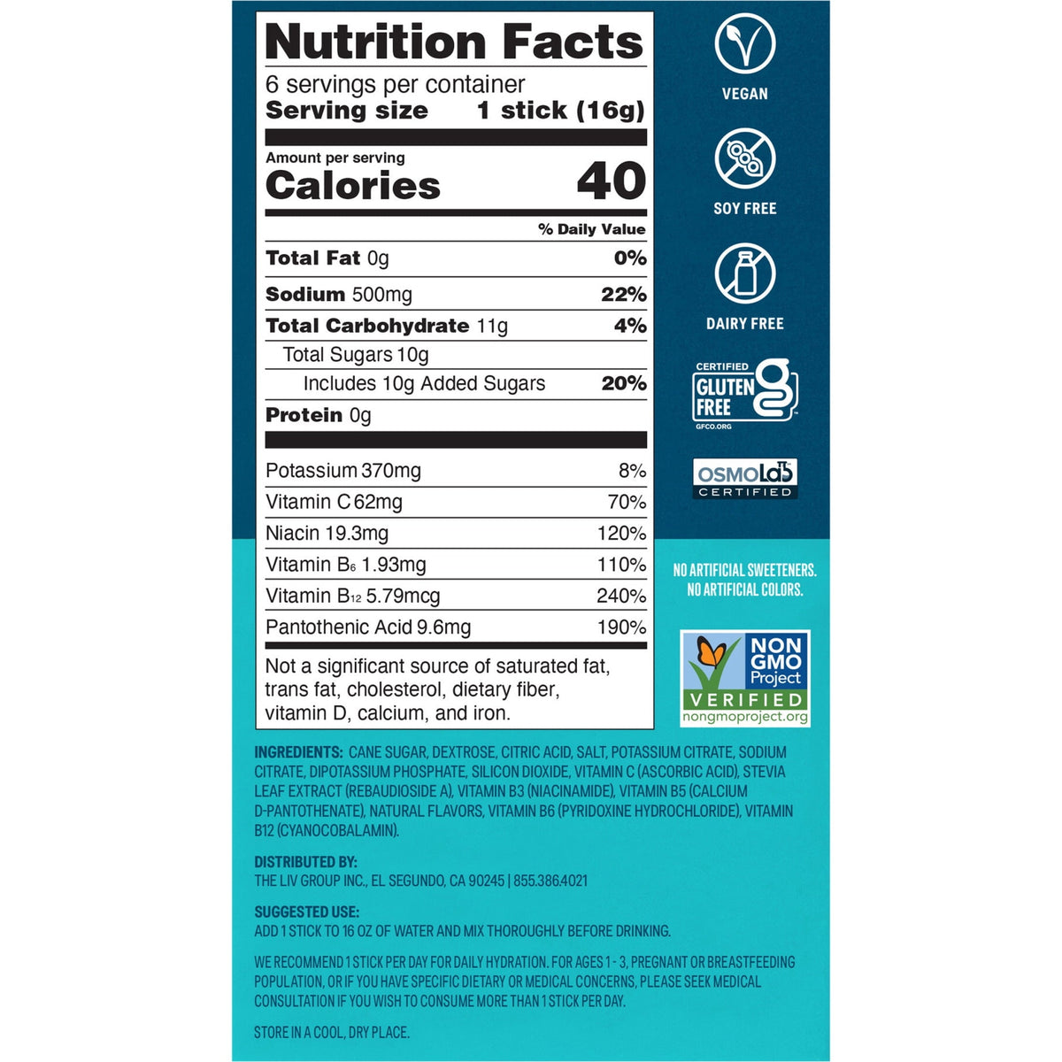 Liquid I.V.® Strawberry Hydration Multiplier® Powdered Electrolyte Drink Mix, 6 Count Packets