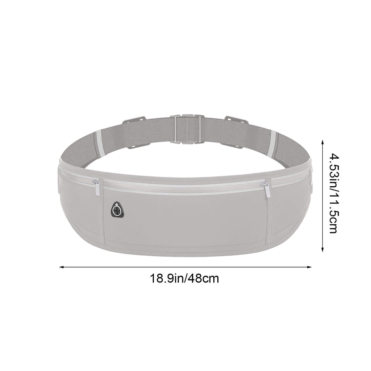 Waterproof Waist Bag Running Fanny Pack Sports Phone Pouch 18.9in with Reflective Strips Multi Pocket Adjustable Belt for Night Running Cycling Hiking Camping Gym Outdoor Sports Travel Accessories
