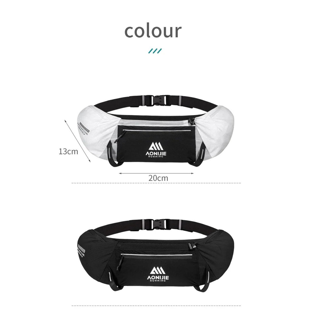 AONIJIE Running Waist Pack, 125g Lightweight Fitness Belt Bag with 500ml Soft Flask, Bounce-Free Workout Hydration Belt for Men & Women, Model W8138