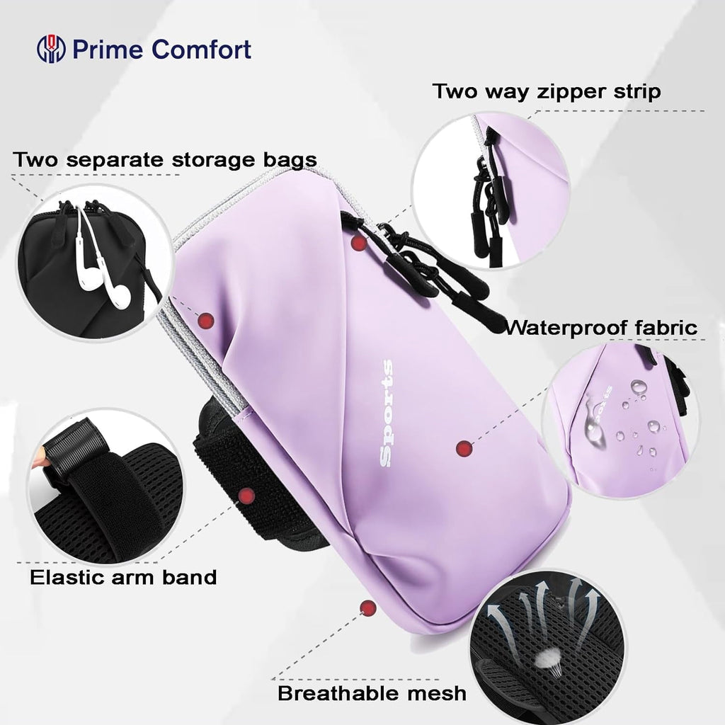 Cell Phone Holder for Walking, Running, Arm Band for Phone, Cell Phone Purse, Cross Body Phone Bag, Phone Holster, Cell Phone Carrier for Men Women, Phone Pouch (Purple)
