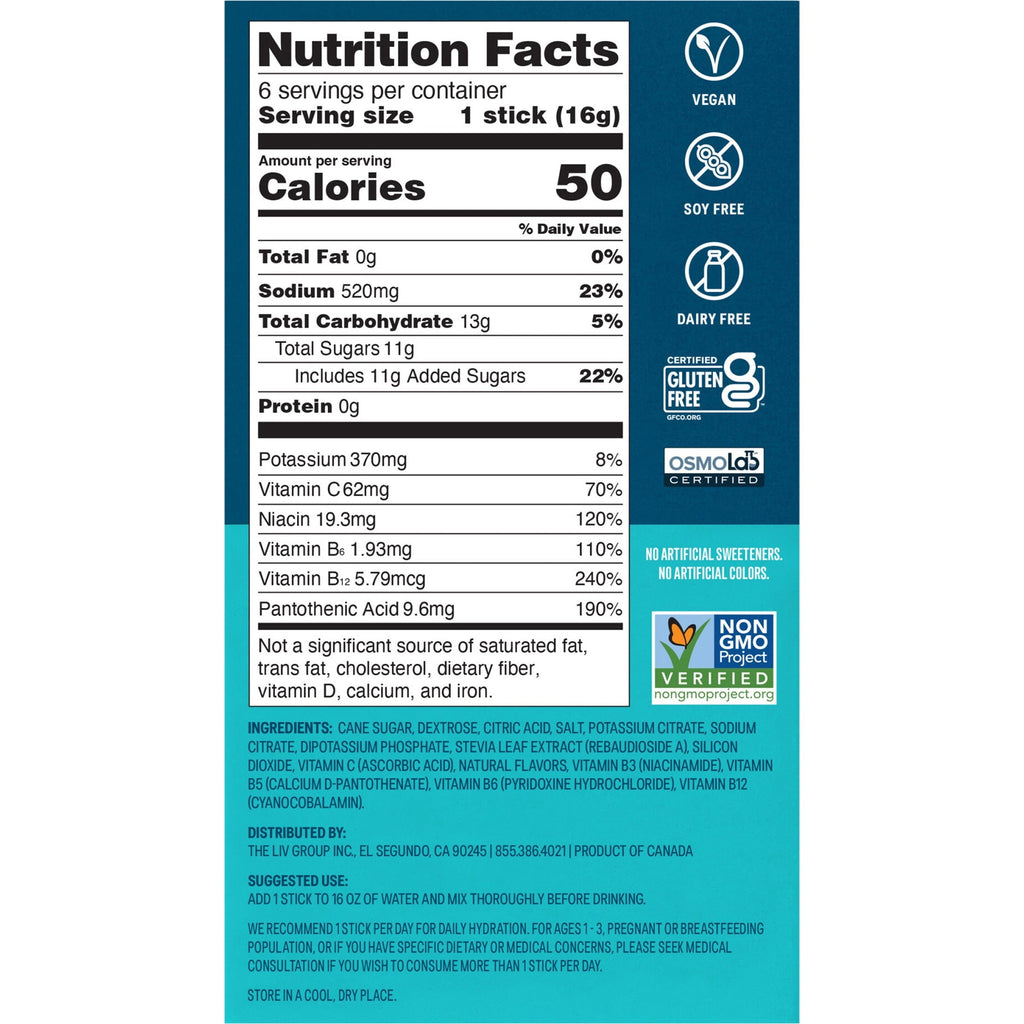 Liquid I.V.® Strawberry Hydration Multiplier® Powdered Electrolyte Drink Mix, 6 Count Packets