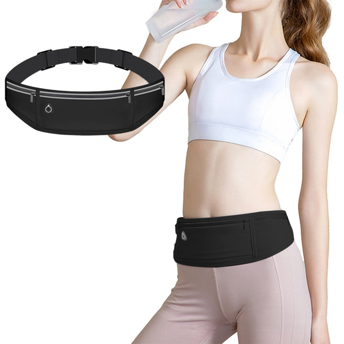 Cinvoph Running Belt Waist Pack Bag, Workout Gym Fitness Fanny Pack for Phone,Cell Phone Holder for Running,Jogging Pocket Belt for Women & Men,Running Accessories, Pink