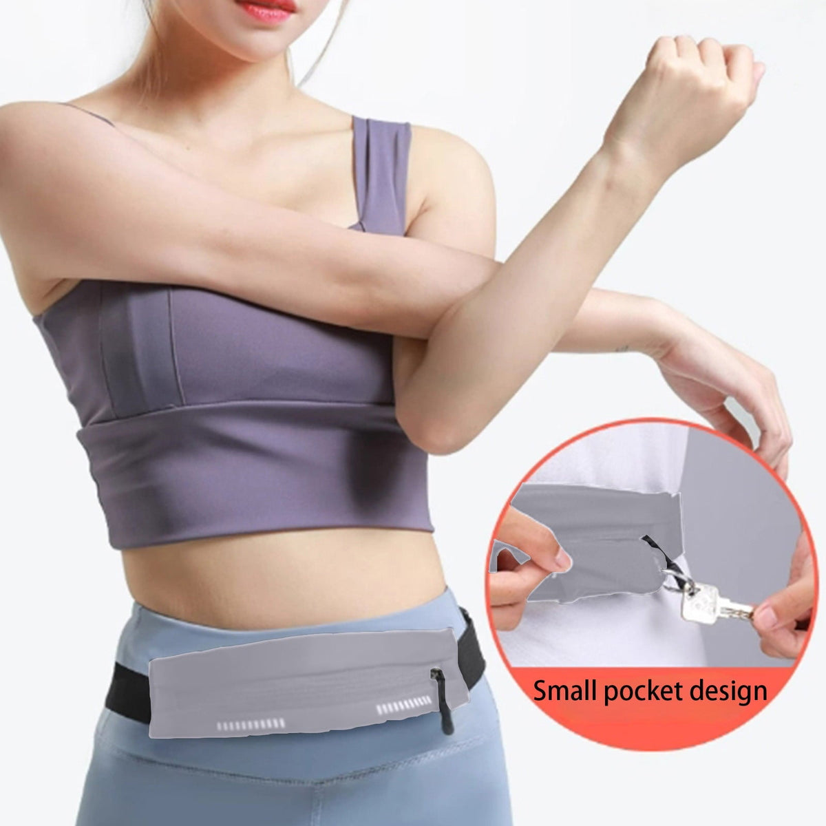 DAMAI Slim Running Belt Fanny Pack, Exercise Waist Pack for Women and Men, Runners Fanny Pack Phone Holder, Waist Belt for Workout Jogging Hiking Cycling, Money Belt Running Gear Accessories (Black)