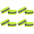 8 Piece Reflective Armband and Ankle Band Set for Running, High Visibility Safety Straps for Night Cycling and Jogging, Elastic Adjustable Sports Gear for Outdoor Activities, Green