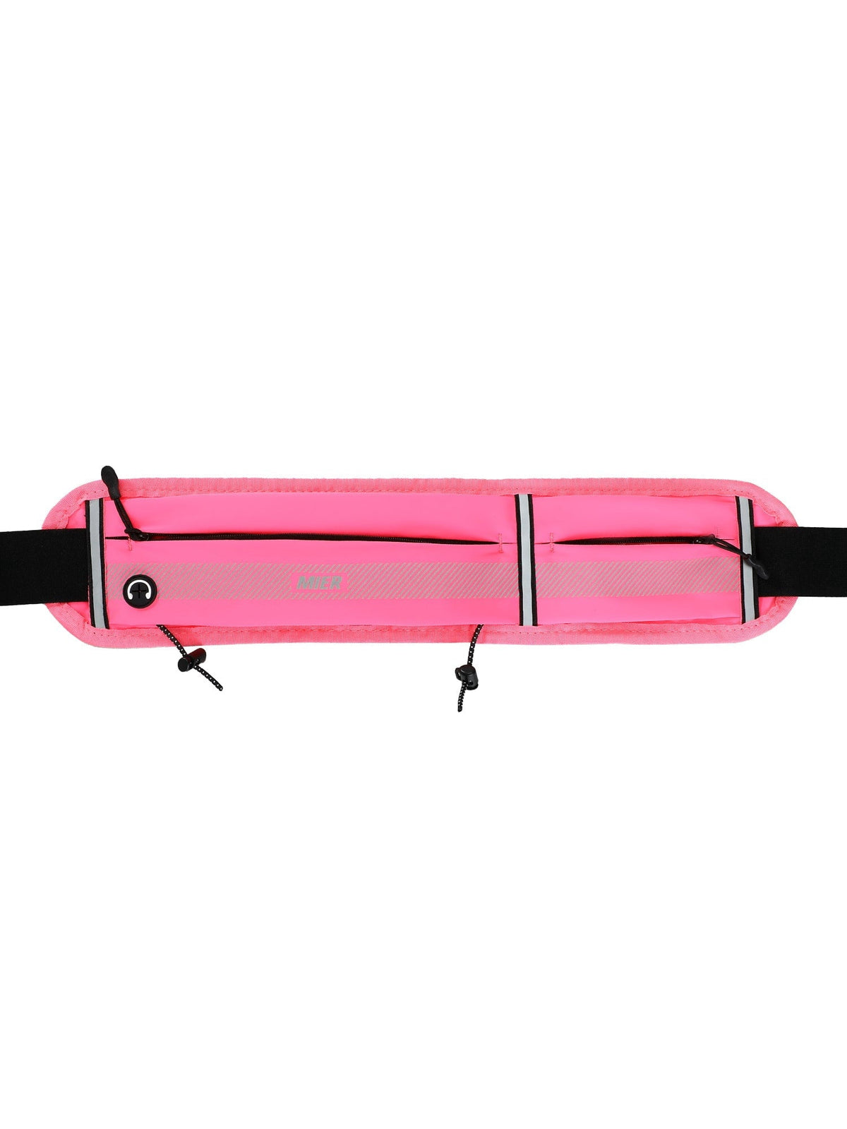 MIER Running Belt Slim Waist Pack with Bib Clips Adjustable Elastic Phone Holder for Fitness Marathon Daily Travel Pink