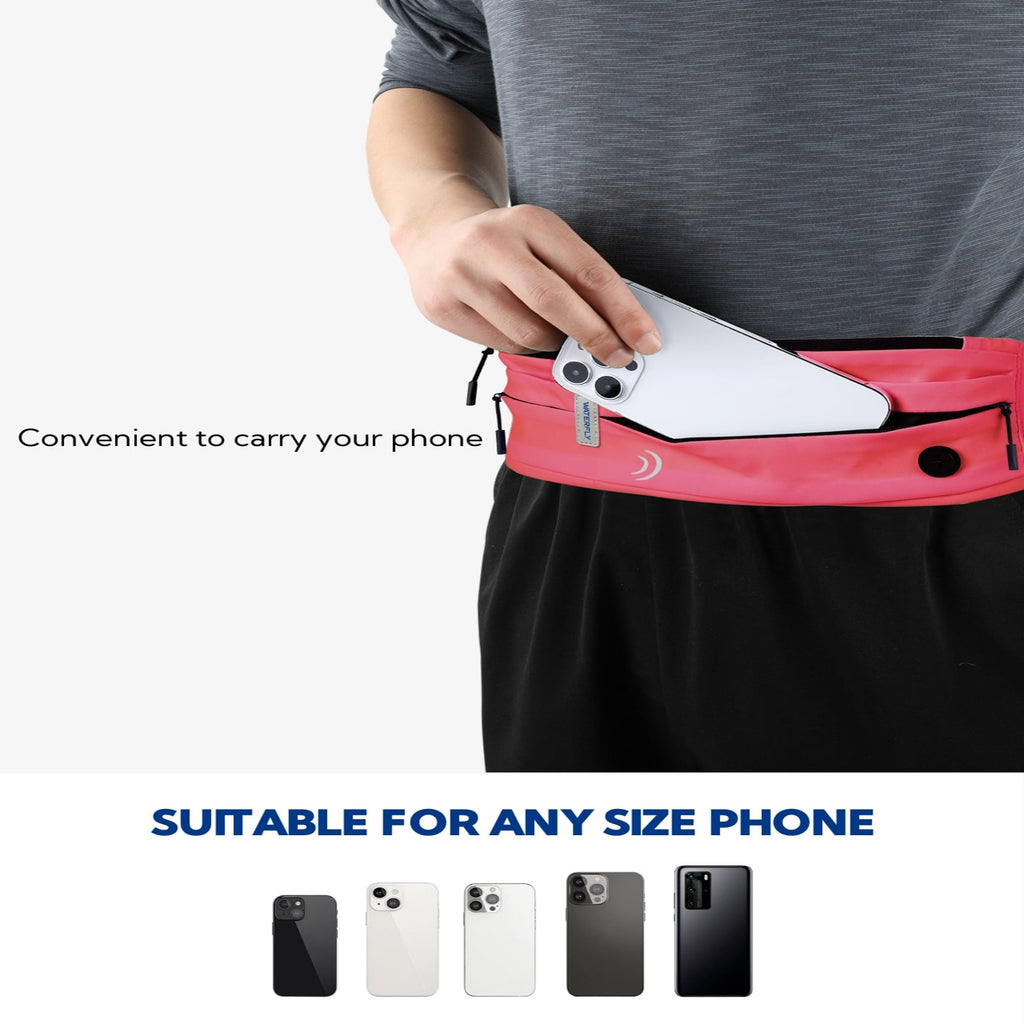 WATERFLY Unisex Adjustable Non-Slip Jogging Exercise Fitness Nylon Running Waist Belt,Black