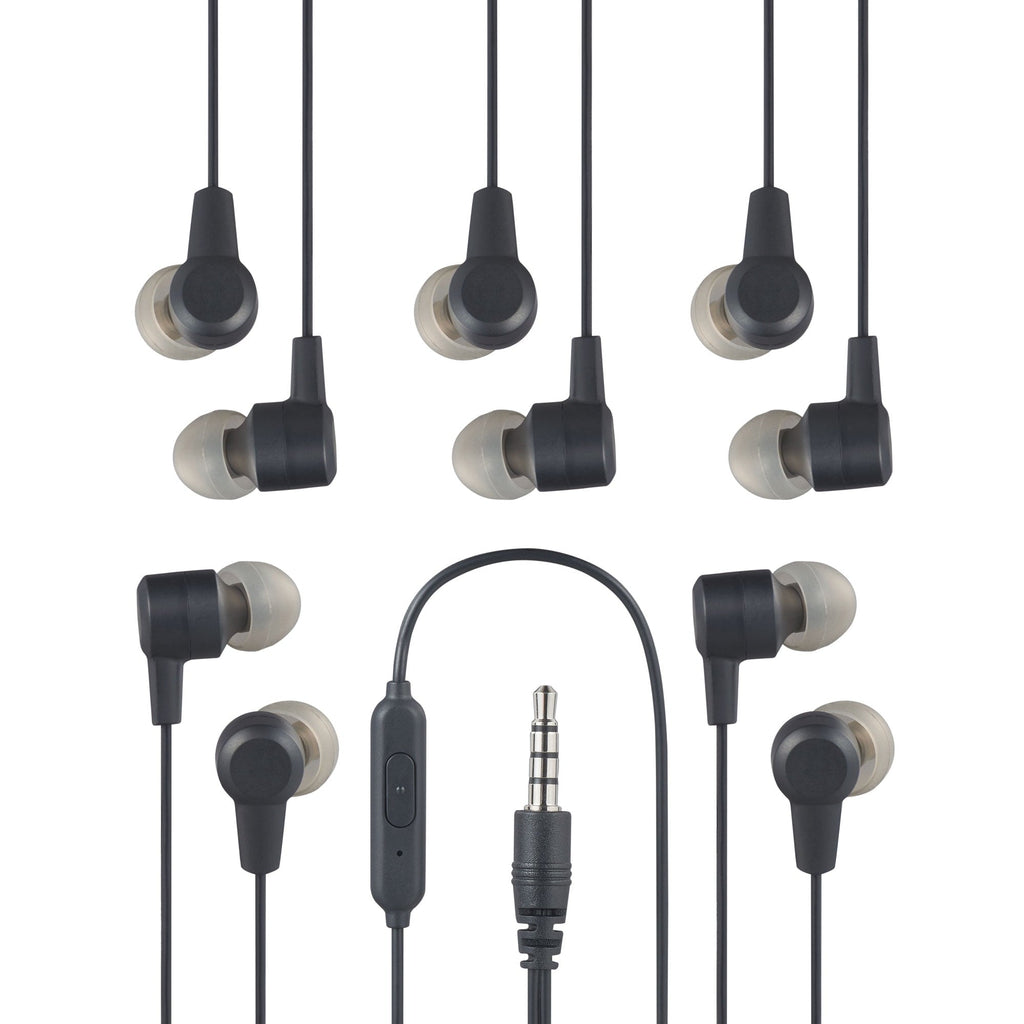onn 5-Pack Wired Earbuds, Multicolor