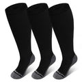 2 Pairs Wide Calf Compression Socks for Women Men AMITOFO Circulation 20-30mmHg Plus Size Knee High Support Stockings for Medical | Circulation | Nurses | Running | Travel, Black 4XL