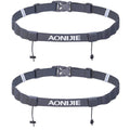 AONIJIE 2Pcs Triathlon Running Race Number Belt Adjustable Bib Holder with 6 Energy Gel Loops, Black