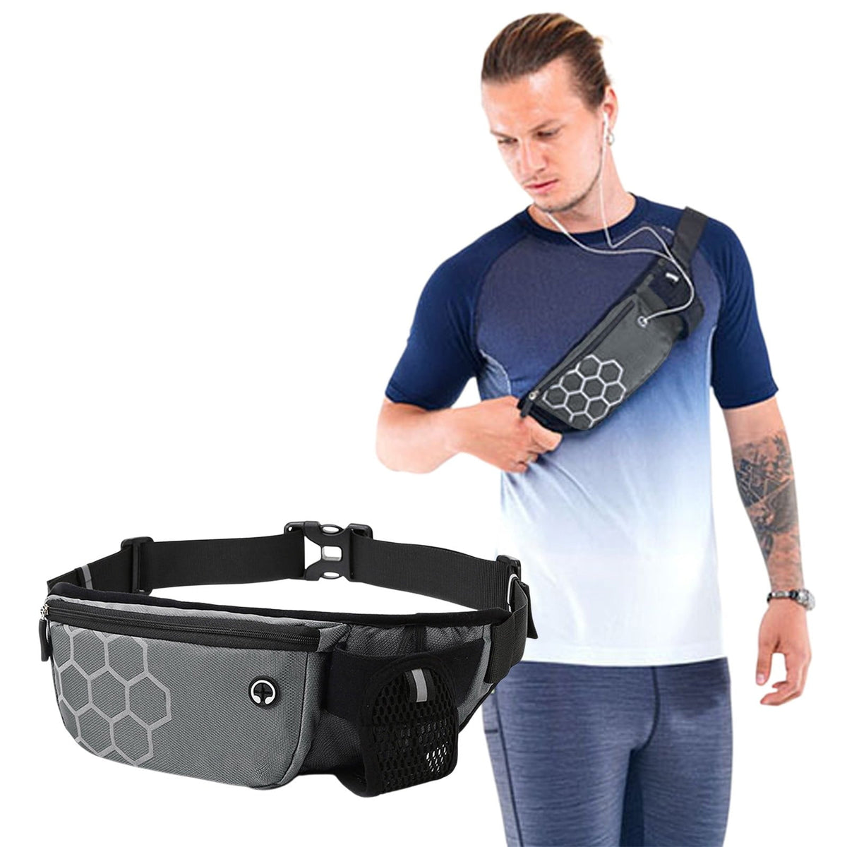 BRELIL 3Pcs Hydration Running Waist Pack, Unisex Water Bottle Belt for Marathon Training, Waterproof Lightweight Fitness Gear for Outdoor Sports Hiking Cycling Phone Holder