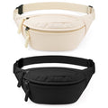 Bocaoying 2 Pack Fanny Pack for Women, Lightweight Waist Bag with 2 Smooth Zipper Pockets, Adjustable Water Resistant Sports Bum Bag for Outdoors Sports Travel Hiking Running
