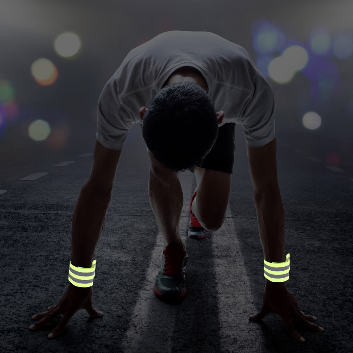 HONITANO 8 Pieces Reflective Armband Polyester Night Running Gear for Men Women Runners Cyclists Safety Warning