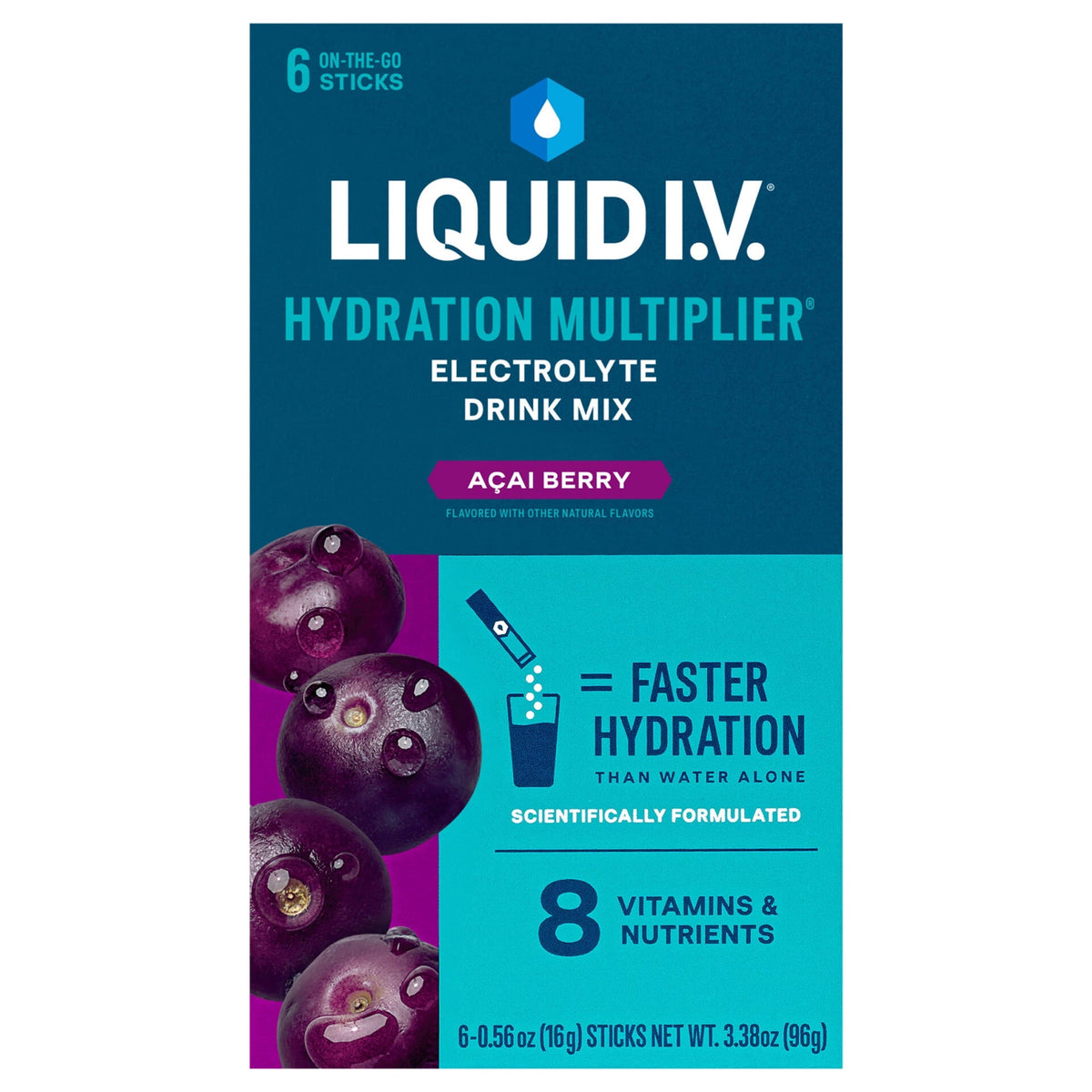 Liquid I.V.® Arctic Raspberry Hydration Multiplier® Powdered Electrolyte Drink Mix, 6 Count Packets