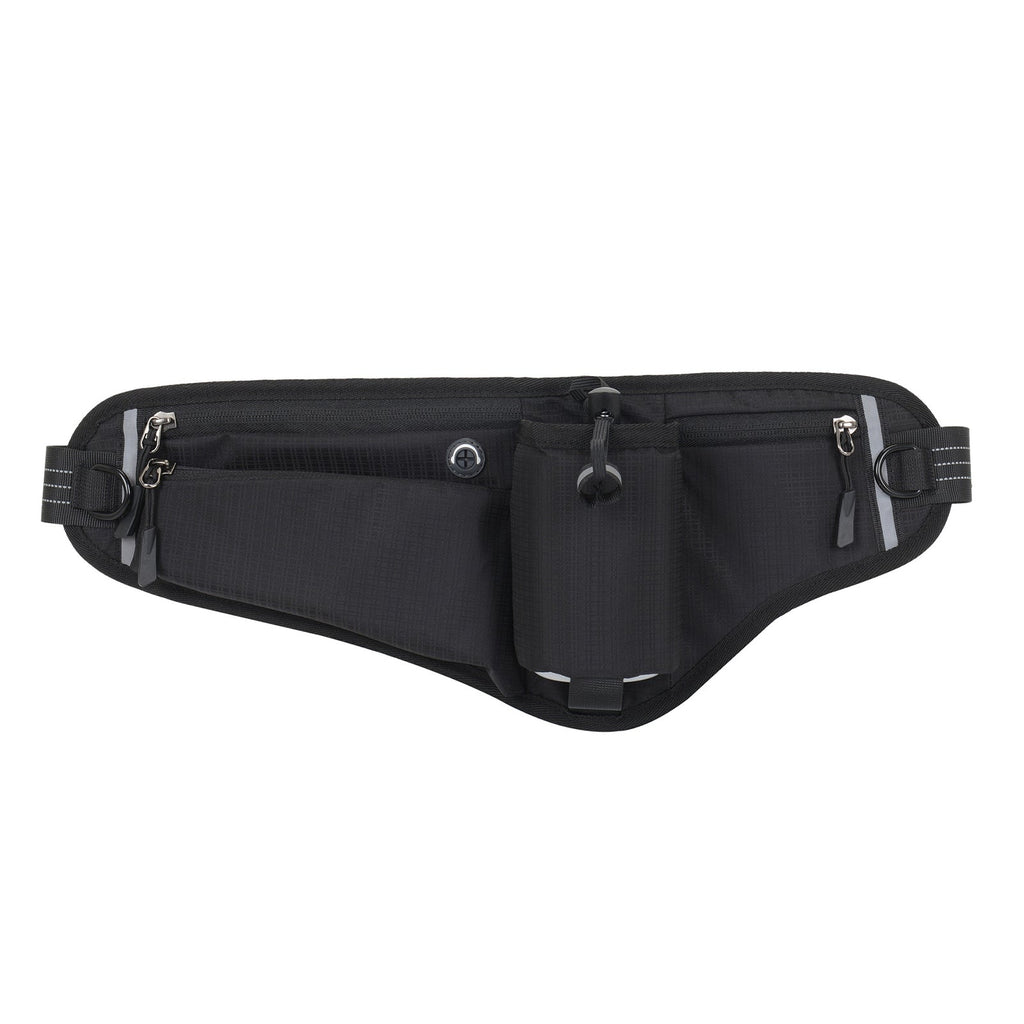NFTIGB Running Belt Waist Pack Adjustable Hydration Bag with Water Bottle Holder for Runners Men Women, Black (10.63 inches / 27 cm)