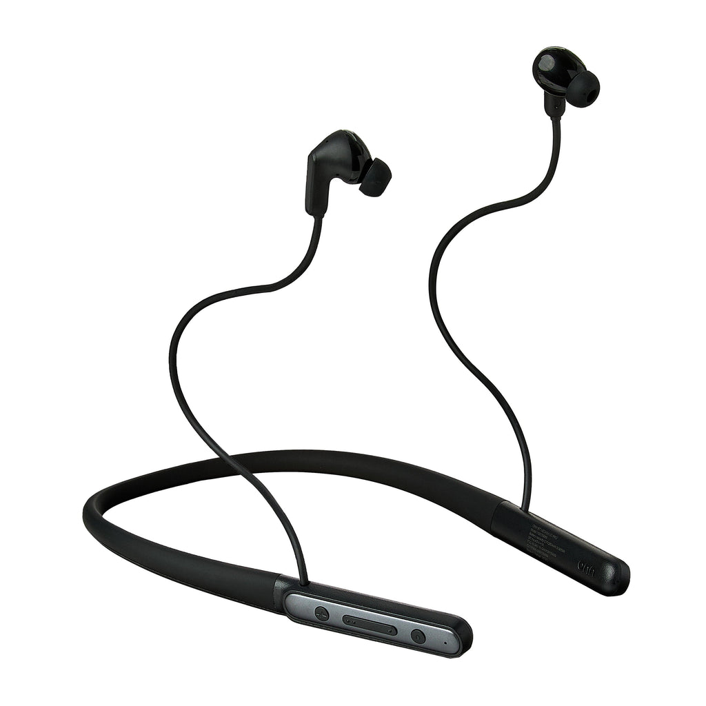 onn Active Noise Canceling Bluetooth Neckband Earphones Black