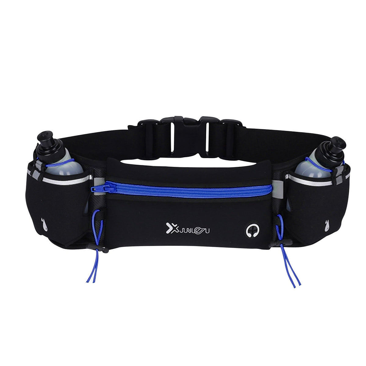 Running Belt with Water Bottle Bags,Waterproof Waist Pack Bag,Adjustable Sports Waist Pouch for Marathon Running Hiking Cycling