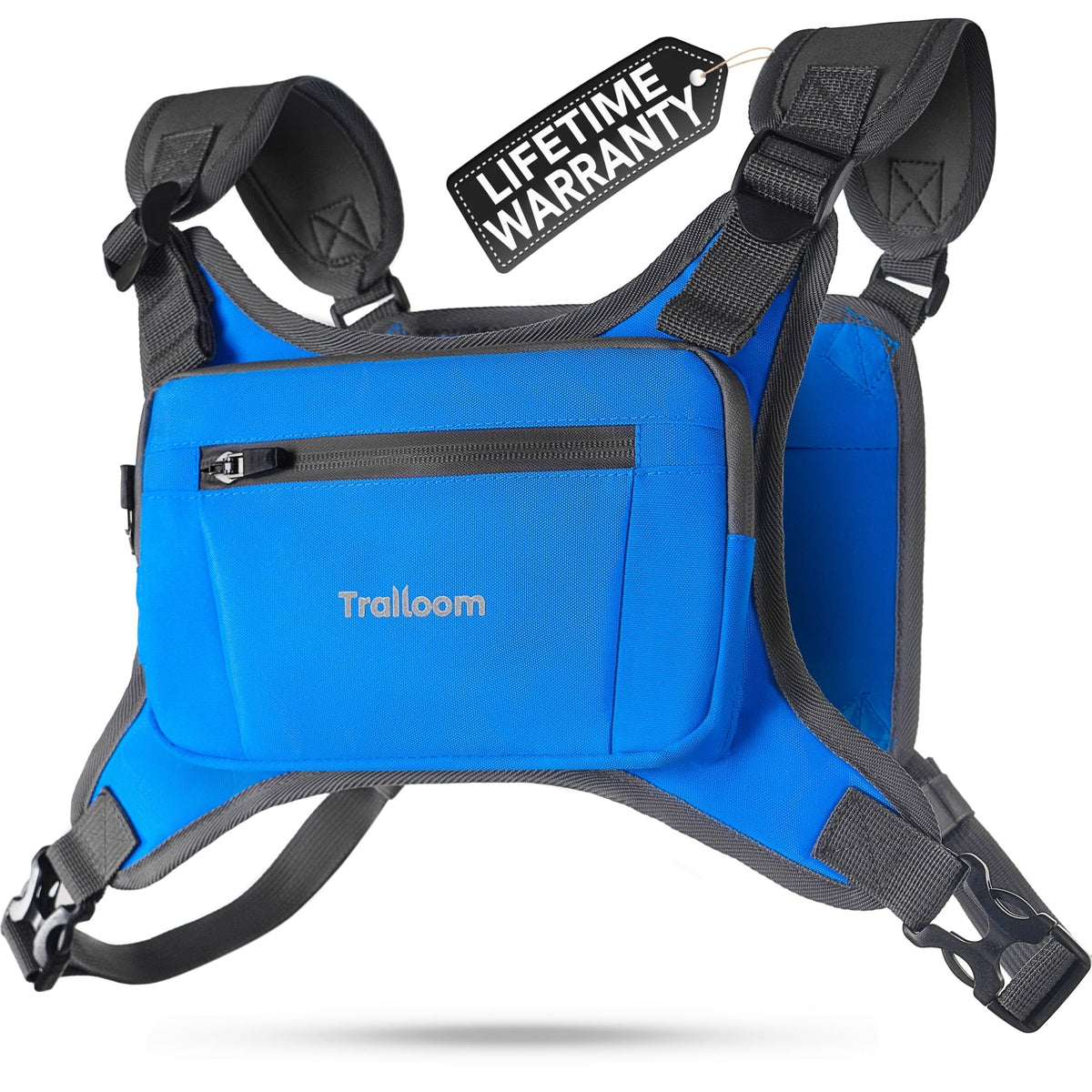 Running Chest Pack, Reflective Vest, Water Repellent, Phone Holder, Workout Bag for Runners, Cycling, Biking, EDC Pouch, Jogging Carrier, Hidden Pocket, Men & Women, Lightweight