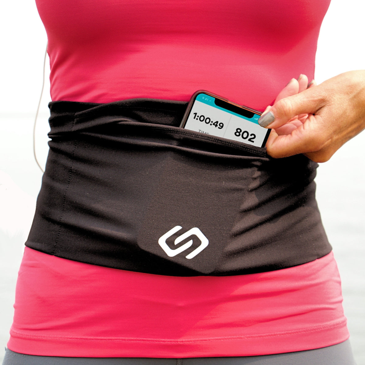 Sporteer VersaFlex Exercise Waist Pack, Anti-Theft Money Travel Belt, Unisex, Fits All Cell Phones