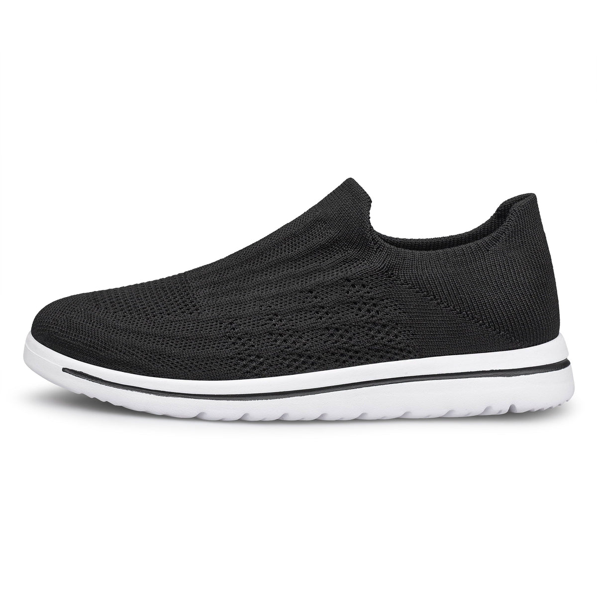 Unisex Sock Walking Shoes Wide Toe Box Slip-on Mens Running Shoe Womens Lightweight Casual Fashion Sneakers Black 8Women/6Men
