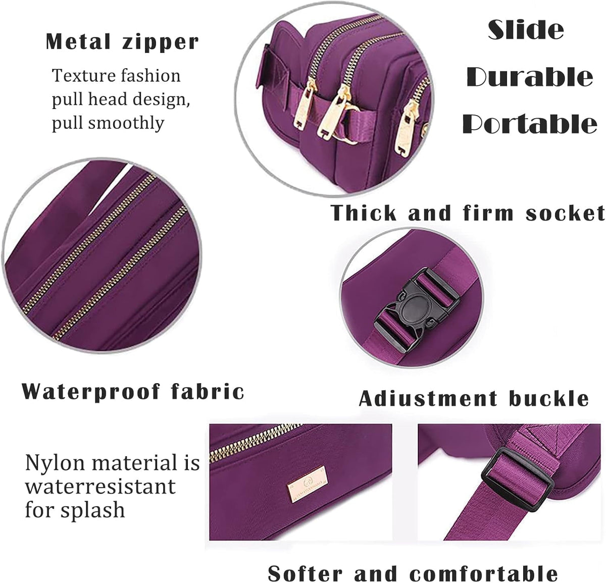 Extra Large Fashion Fanny Pack for Men Women, Waist Bag for Waterproof Hiking Running Biking Gym Outdoor Sports Travel Belt Bag