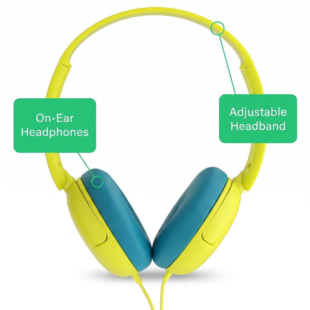 onn On-Ear Headphones with 3.5 mm Connector, Pink