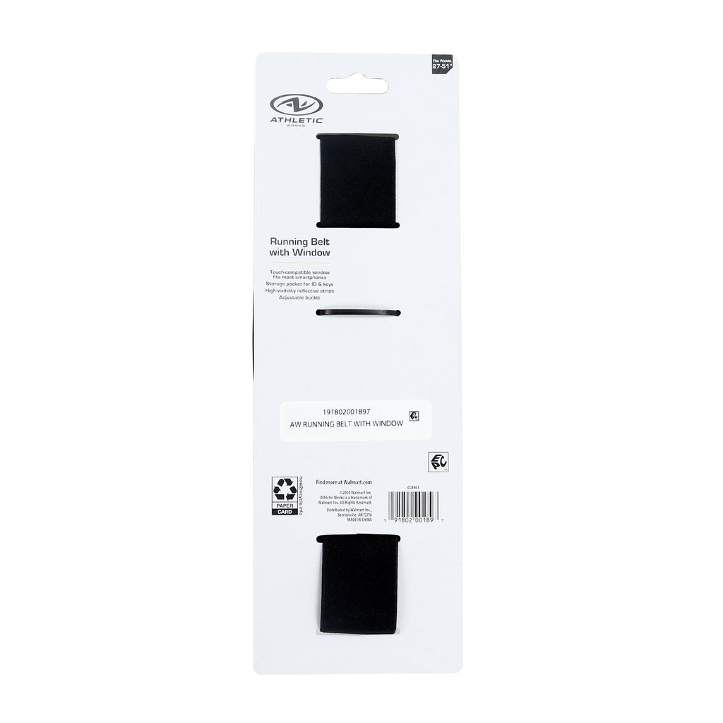 Athletic Works Running Belt with Window for Full - function Touchscreen Operation of Phone with Adjustable belt