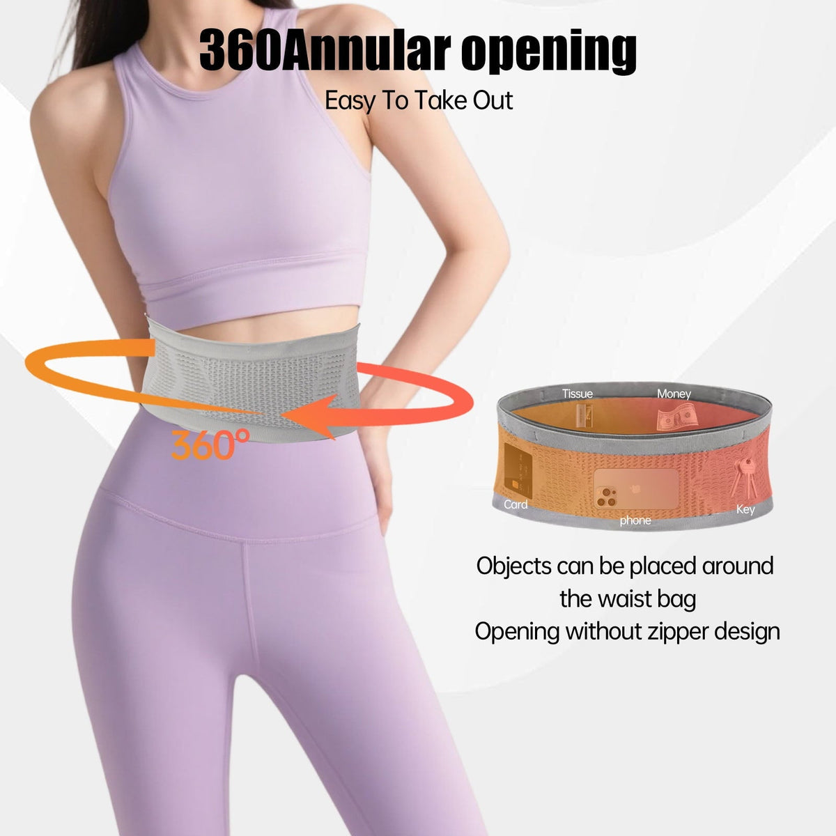 Running Belt for Women 360° Flip Belt - Nylon 3D Mesh Expandable Runners Belt for Gym Hiking