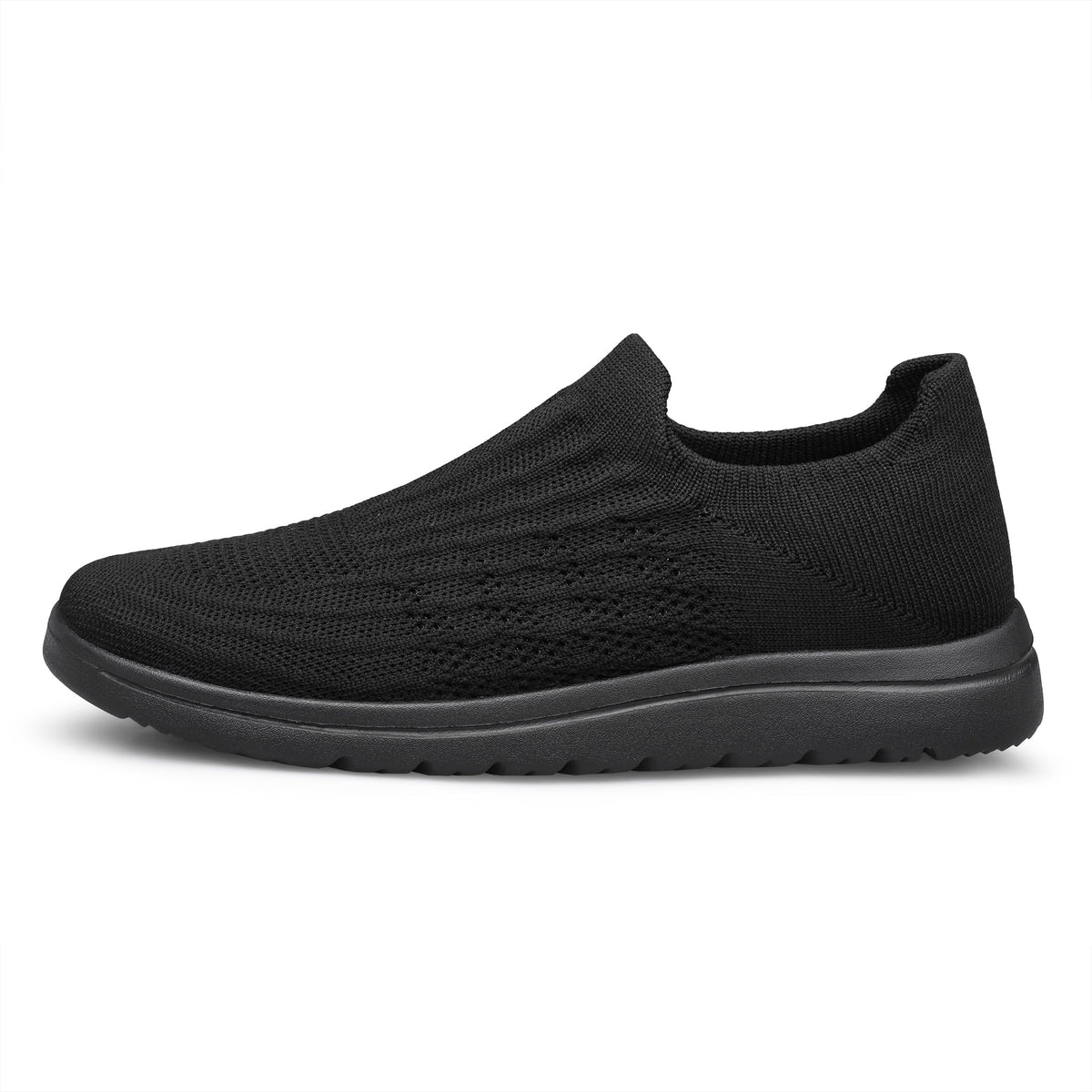 Unisex Sock Walking Shoes Wide Toe Box Slip-on Mens Running Shoe Womens Lightweight Casual Fashion Sneakers Black 8Women/6Men