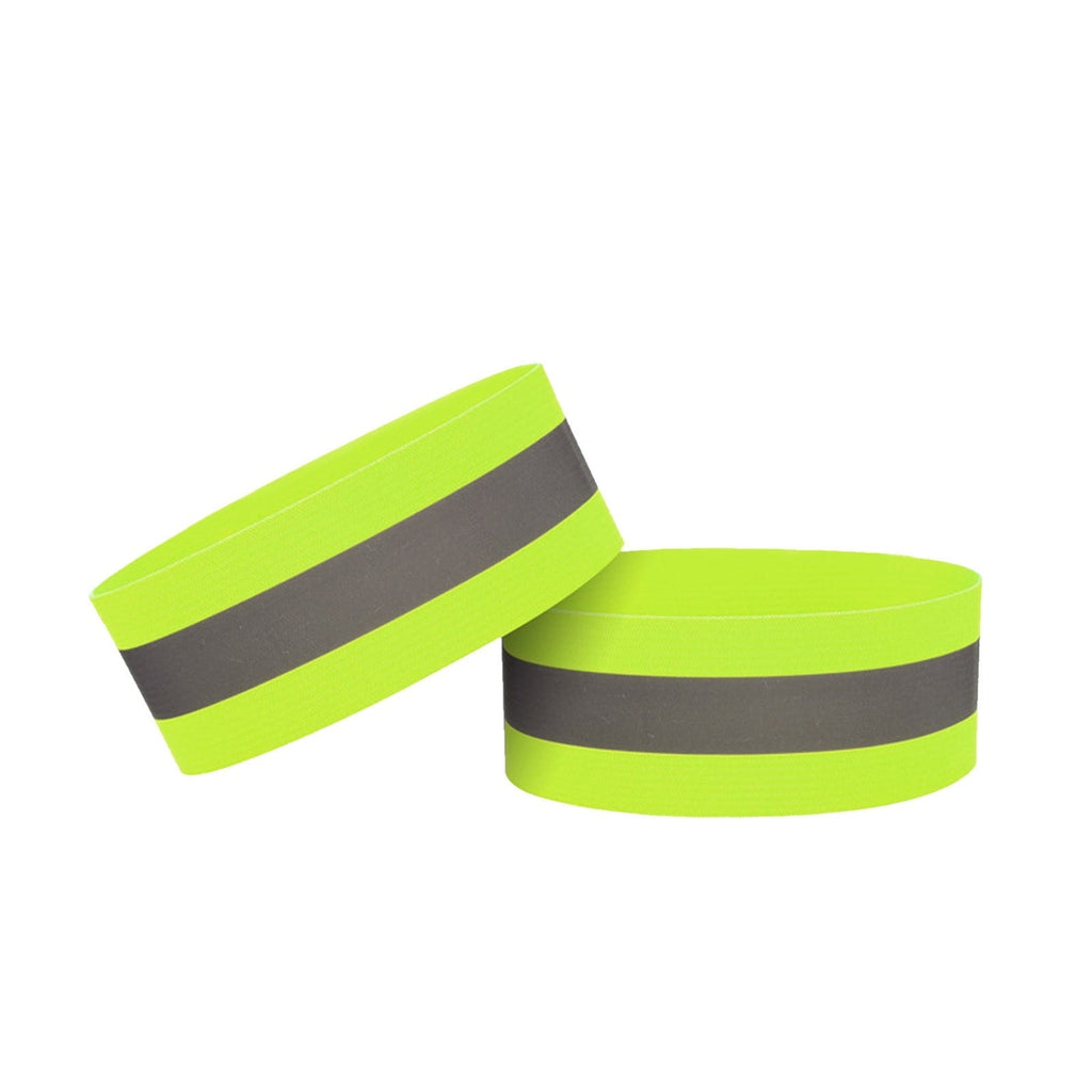 8 Piece Reflective Armband and Ankle Band Set for Running, High Visibility Safety Straps for Night Cycling and Jogging, Elastic Adjustable Sports Gear for Outdoor Activities, Green