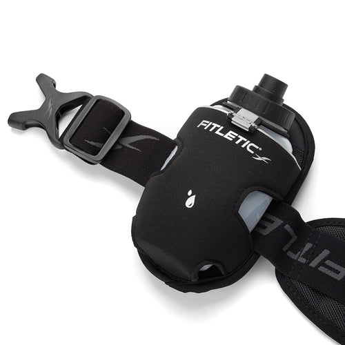 Fitletic 8 Oz Running Bottle Holder, Black, Single, Belt Add-on for Triathlon, Trail, Hiking, Sport