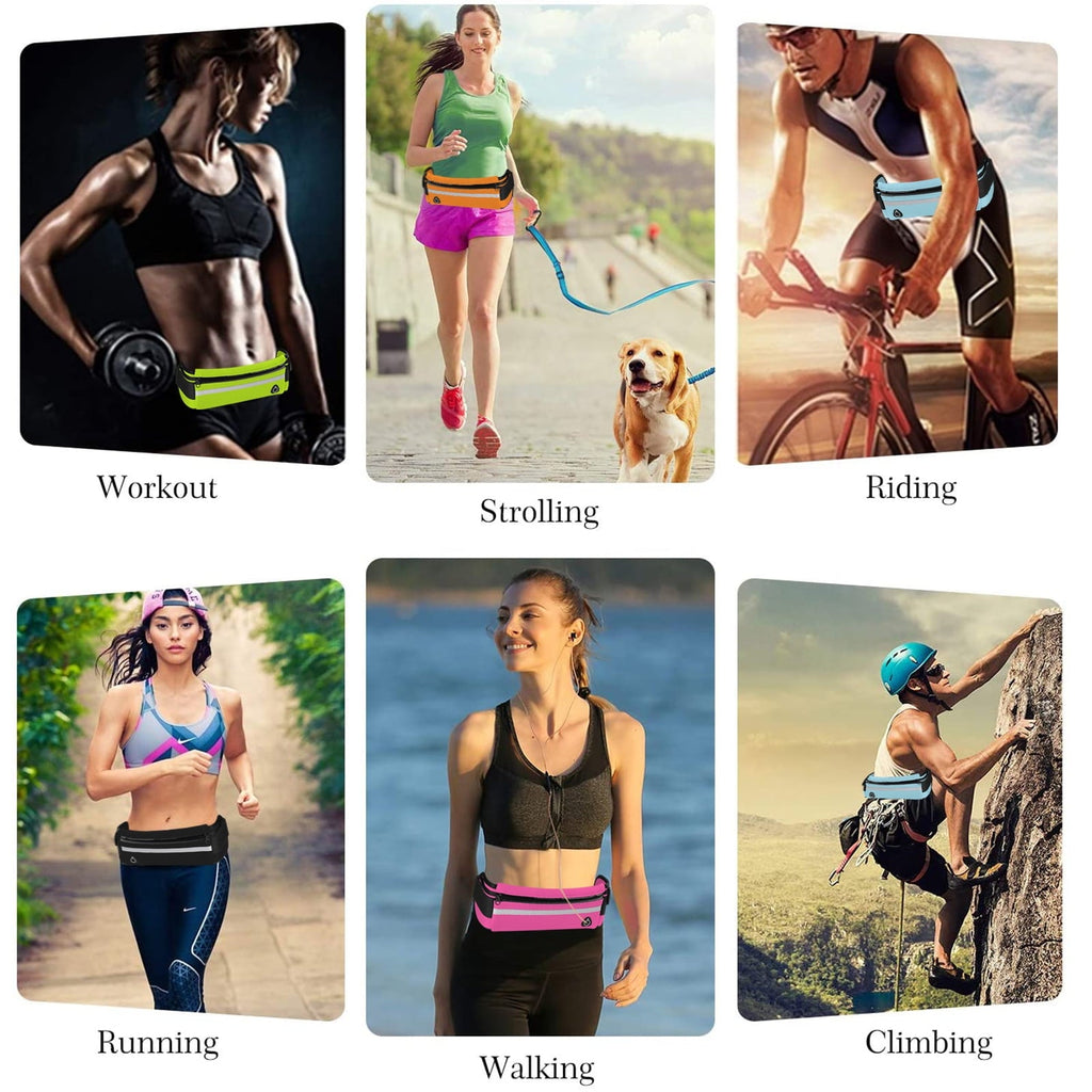 Waistband Running Belt for Phone Holder, Runner Pocket Pouch for Women Men Wallking Fitness Jogging Workout Gym Sports Travel Exercise Orange
