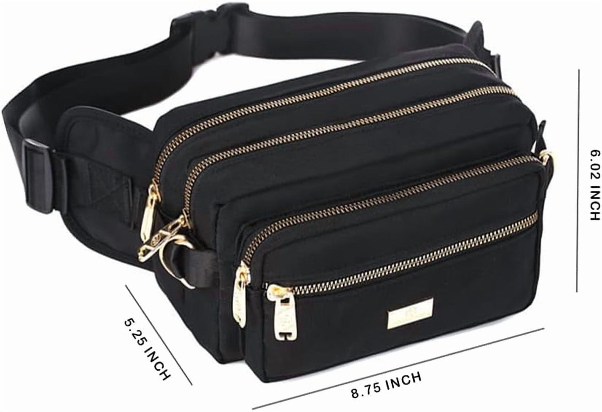 Extra Large Fashion Fanny Pack for Men Women, Waist Bag for Waterproof Hiking Running Biking Gym Outdoor Sports Travel Belt Bag