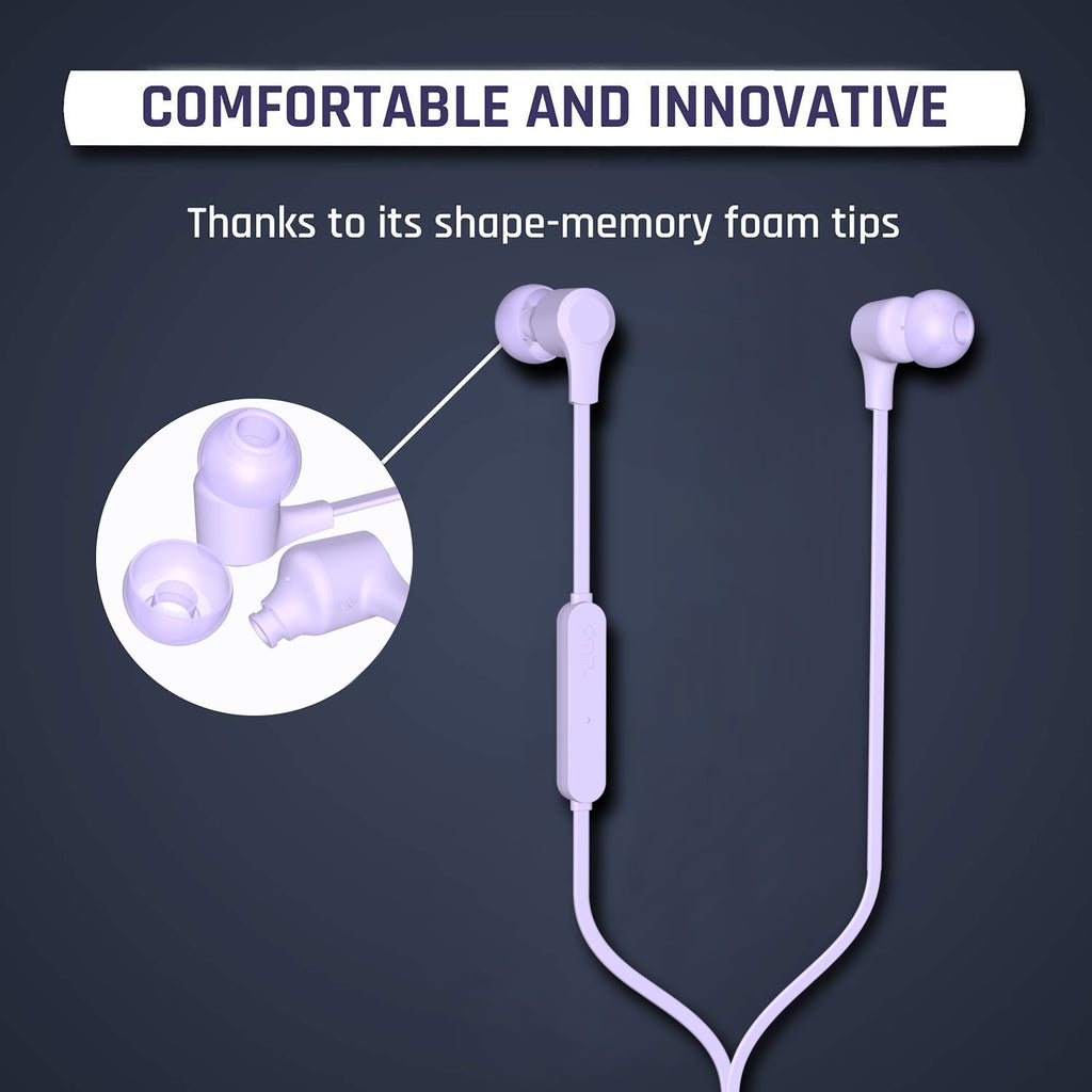 onn Earphones with Lightning Connector, Lilac