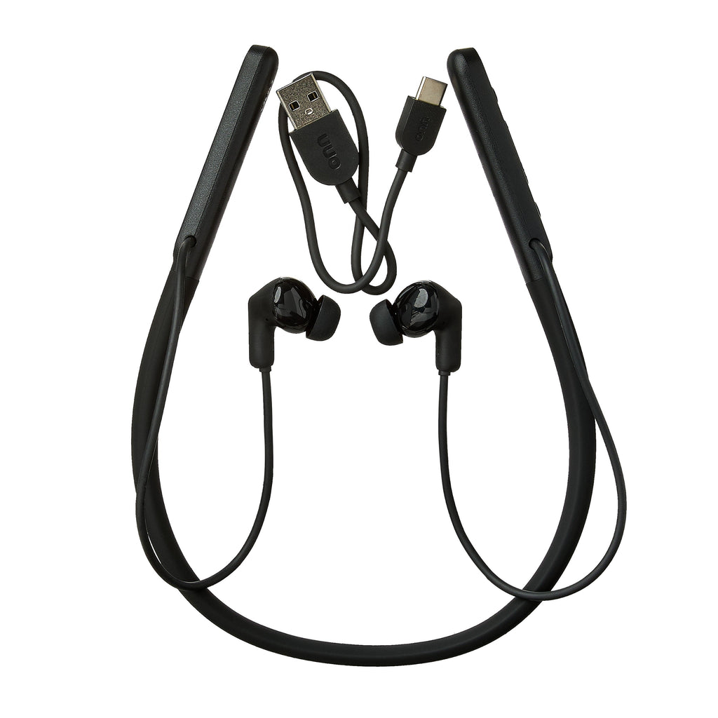 onn Active Noise Canceling Bluetooth Neckband Earphones Black