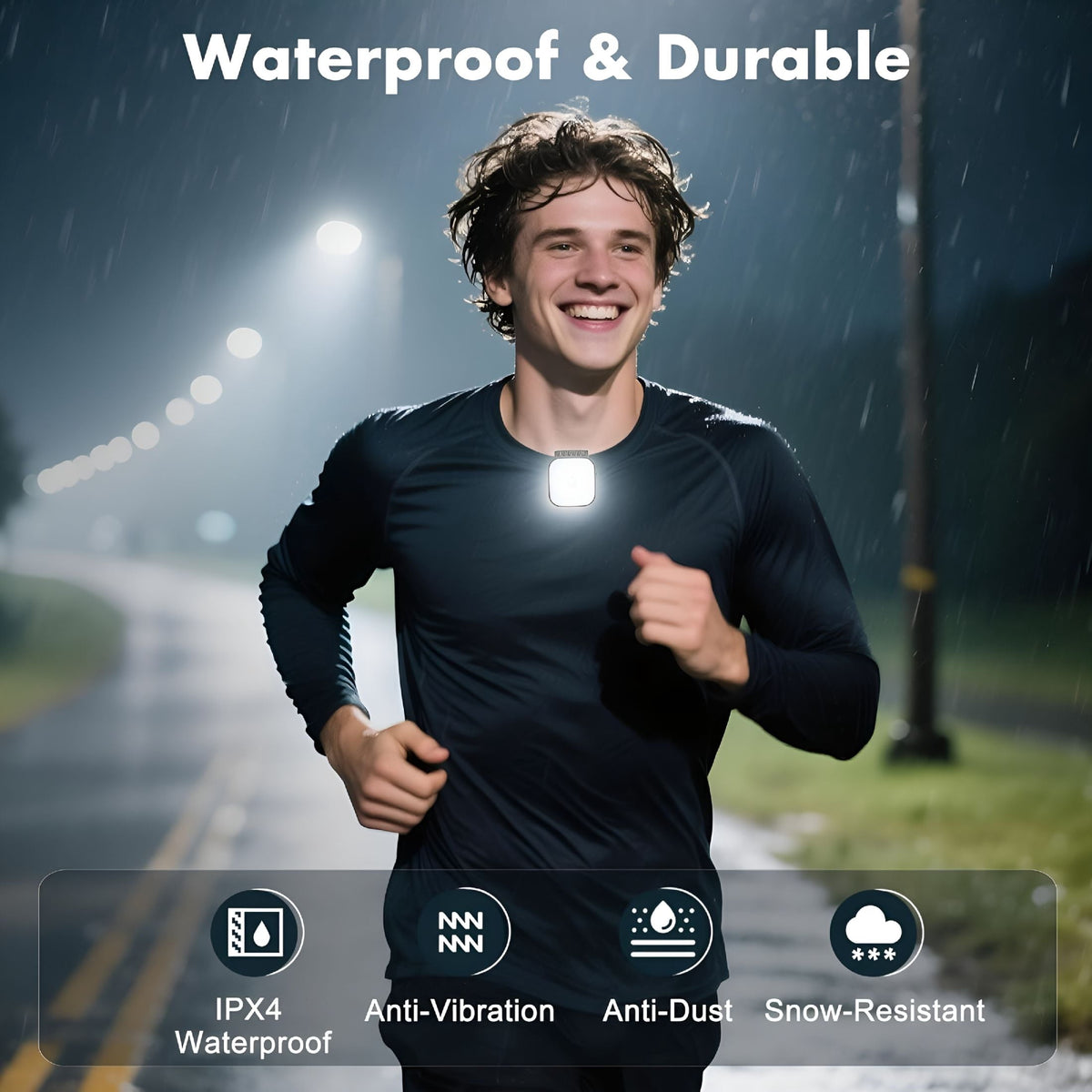 HIBIBUD 2 Pack Running Lights for Runners Rechargeable Clip on Flashlight,Running Accessories for Men,Walking Light for Night Walking,4 Modes Safety Dog Light,Jogging Biking Hiking Camping